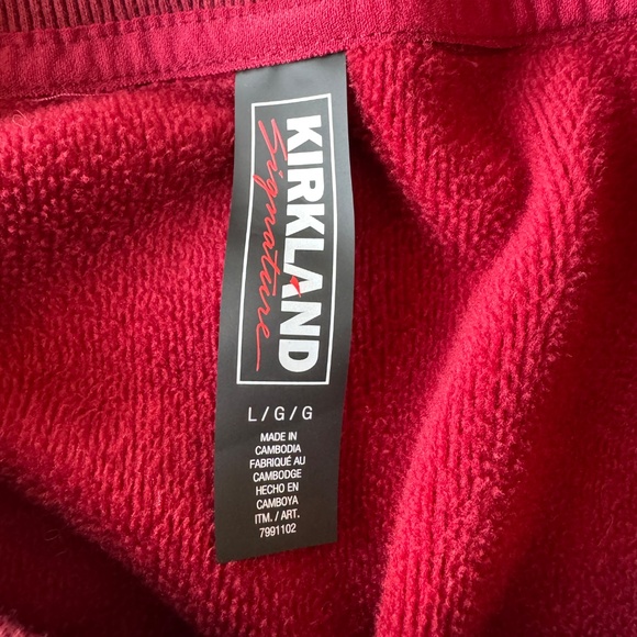 Kirkland Signature Womens Cozy Long Sleeve Sweatshirt Burgundy Sz Large Pockets - Picture 4 of 13